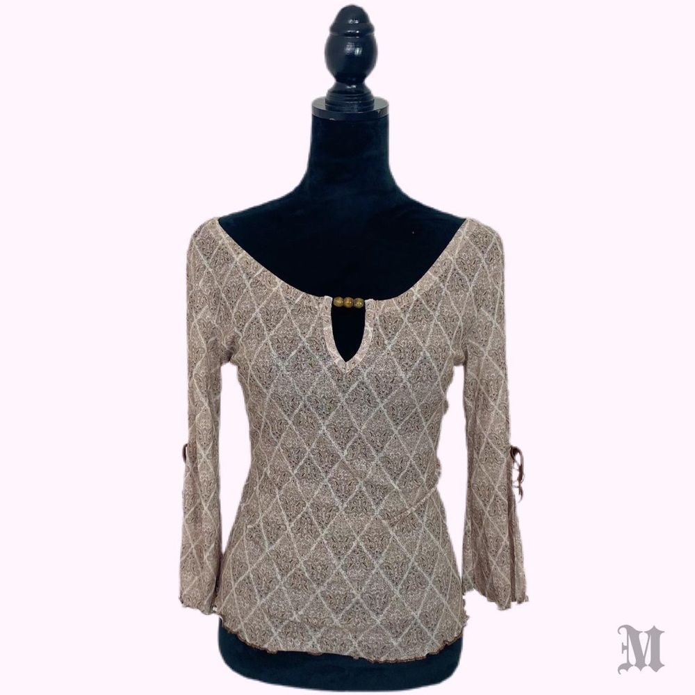 Y2K Boho Mesh Blouse